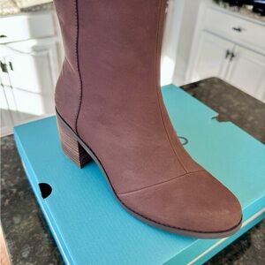 Toms Chocolate Brown Heeled Boots